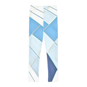 Length Leggings White Abstract Pattern Kids Activewear - Dipaliz