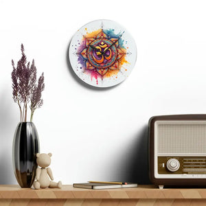 Aum Wall Clock Acrylic Spiritual Design Dipaliz - Clocks