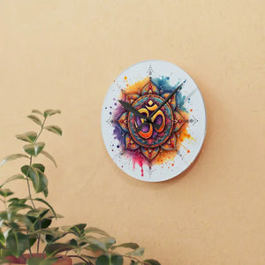 Aum Wall Clock Acrylic Spiritual Design Dipaliz - Clocks
