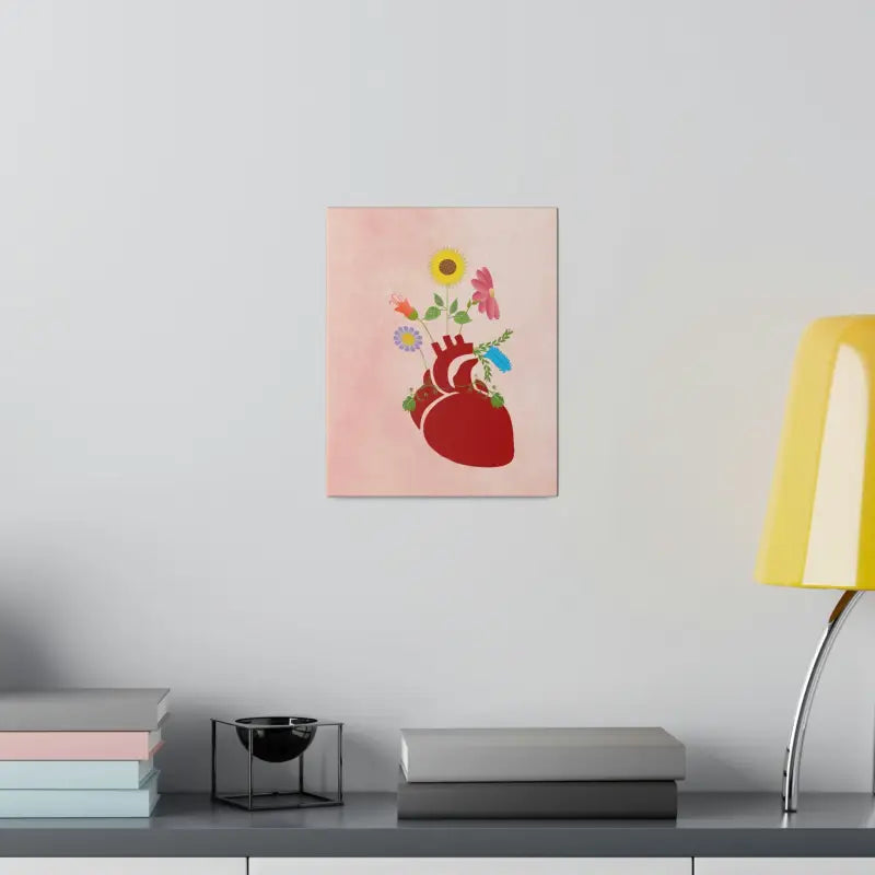 Radiant Heart Bloom Matte Canvas: Elegant Decor Upgrade - Canvas