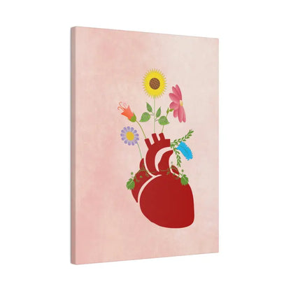 Radiant Heart Bloom Matte Canvas: Elegant Decor Upgrade - Canvas