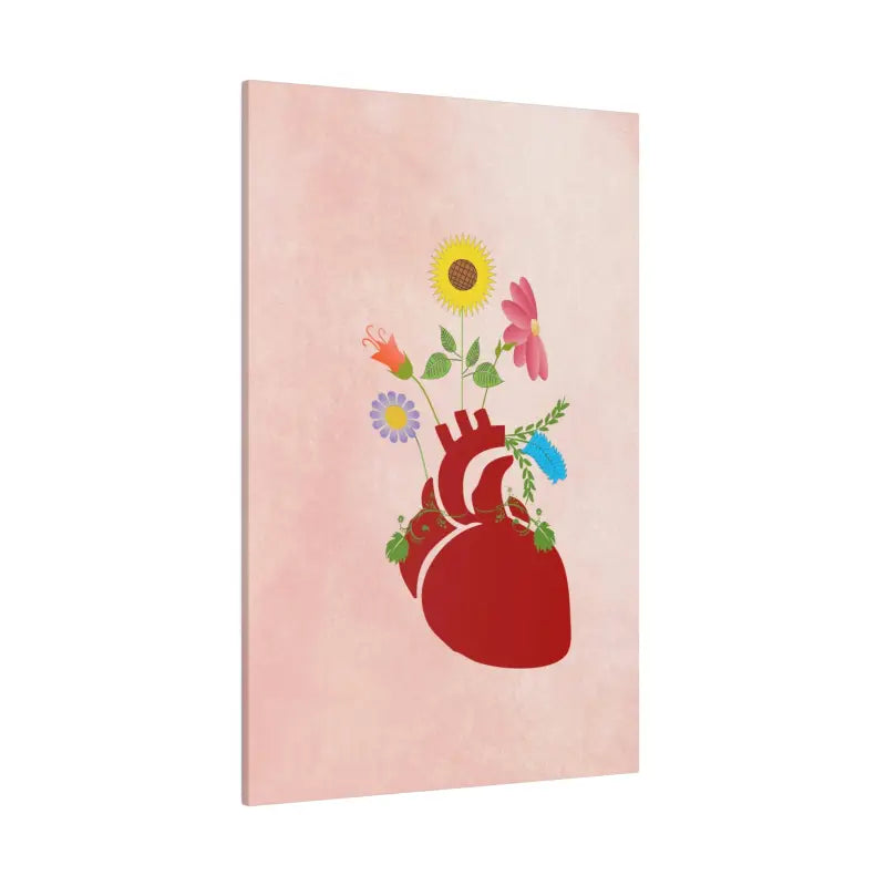 Radiant Heart Bloom Matte Canvas: Elegant Decor Upgrade - Canvas