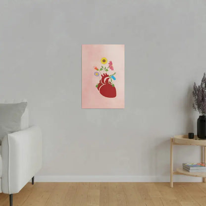 Radiant Heart Bloom Matte Canvas: Elegant Decor Upgrade - Canvas