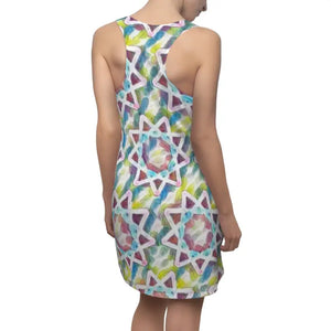 Colorful Star Pattern Racerback Dress - Vivid Celestial Design - Dipaliz - Dresses