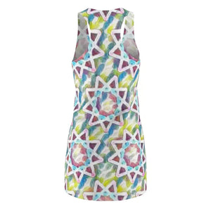 Colorful Star Pattern Racerback Dress - Vivid Celestial Design - Dipaliz - Dresses
