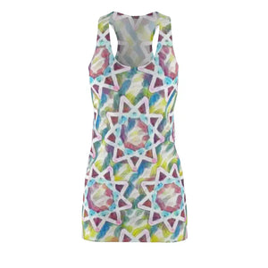 Colorful Star Pattern Racerback Dress - Vivid Celestial Design - Dipaliz - Dresses