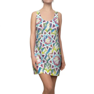 Colorful Star Pattern Racerback Dress - Vivid Celestial Design - Dipaliz - Xs - Dresses