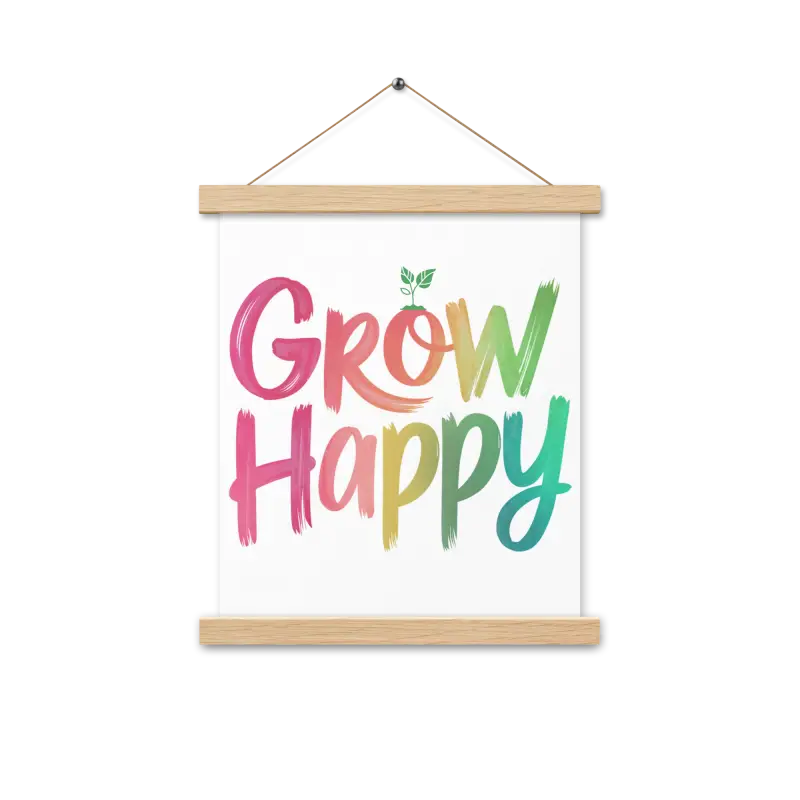 Transform your Space: Happy Space Poster & Wooden Hanger Kit - 11″×14″ Home Decor