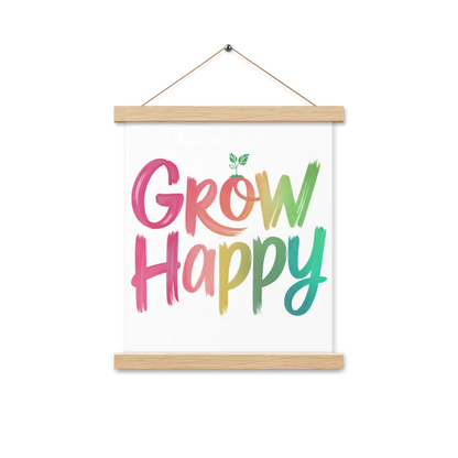 Transform your Space: Happy Space Poster & Wooden Hanger Kit - 11″×14″ Home Decor