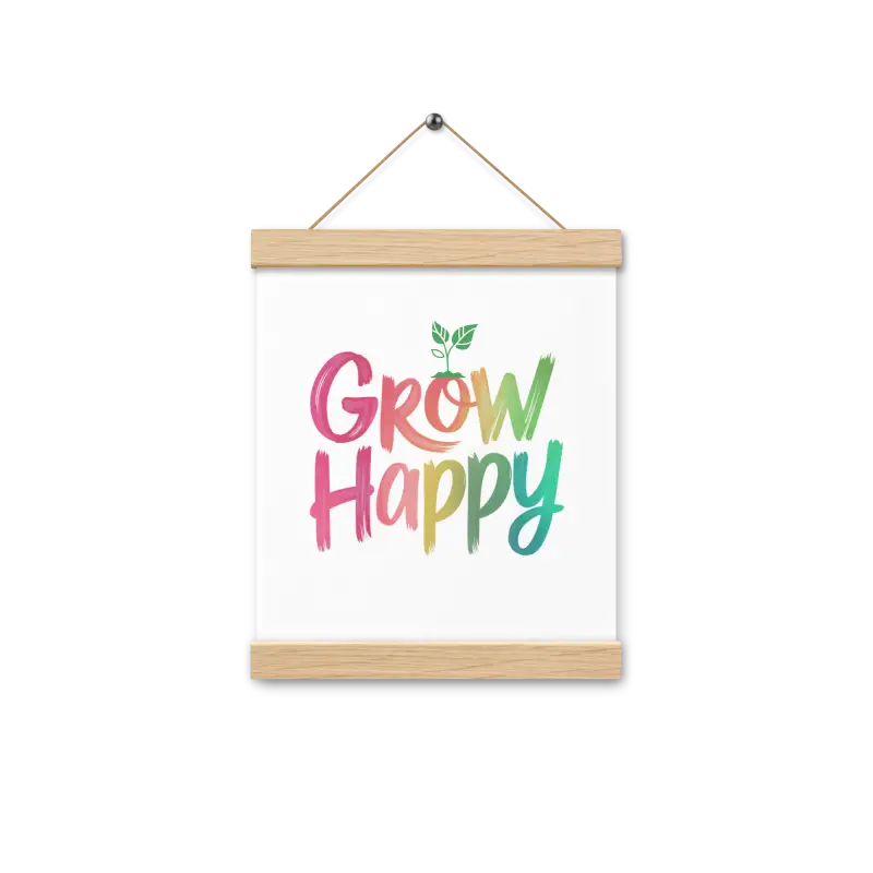 Transform your Space: Happy Space Poster & Wooden Hanger Kit - 8″×10″ Home Decor