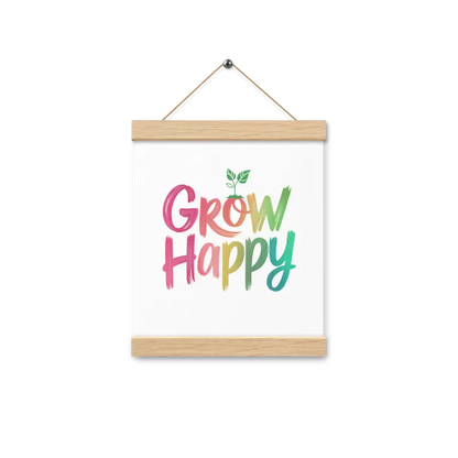 Transform your Space: Happy Space Poster & Wooden Hanger Kit - 8″×10″ Home Decor