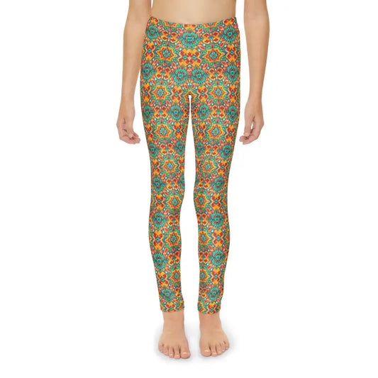 Rainbow Bright Youth Pattern Leggings - Full-length & Colorful