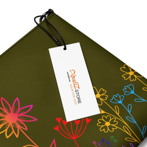 Vibrant Rainbow Colored Flowers Crossbody Bag Canvas - Dipaliz - Cross Body Bags