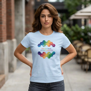 Rainbow Geometry T-shirt, ?Different Minds Infinite Possibilities’ Graphic Tee - T-shirts