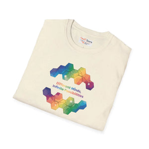 Rainbow Geometry T-shirt, ?Different Minds Infinite Possibilities’ Graphic Tee - T-shirts