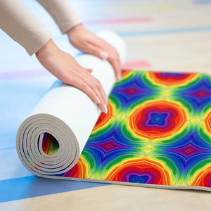 Foam Yoga Mat - Rainbow Kaleidoscope Non-slip - Dipaliz - 24” x 72” - & Pilates Mats