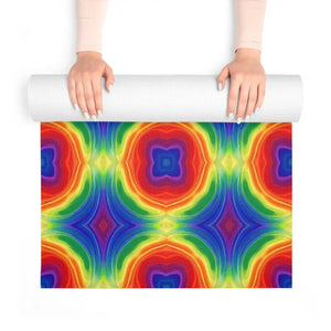 Foam Yoga Mat - Rainbow Kaleidoscope Non-slip - Dipaliz - 24” x 72” - & Pilates Mats