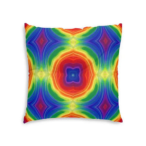 Tufted Floor Pillow Rainbow Boho Square Cushion - Dipaliz - 30’’ × - Throw Pillows