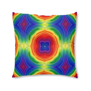 Tufted Floor Pillow Rainbow Boho Square Cushion - Dipaliz - 30’’ × - Throw Pillows