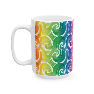 Rainbow Swirl Ceramic Mug - Colorful Abstract Pattern - Dipaliz - Mugs