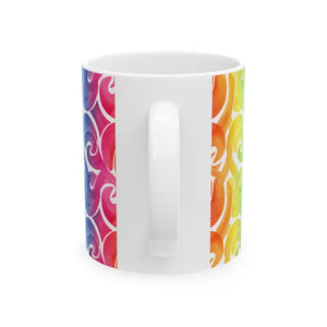 Rainbow Swirl Ceramic Mug - Colorful Abstract Pattern - Dipaliz - Mugs