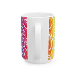 Rainbow Swirl Ceramic Mug - Colorful Abstract Pattern - Dipaliz - Mugs