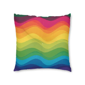 Rainbow Wave Floor Pillow - Colorful Tufted Cushion - Dipaliz - 30’’ × - Throw Pillows
