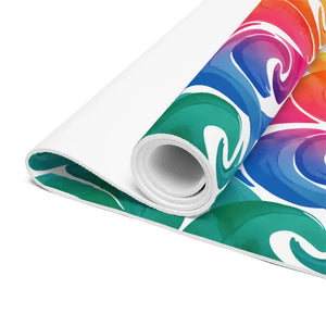 Foam Yoga Mat - Rainbow Wave Non-slip Surf Design - Dipaliz - 24” x 72” - & Pilates Mats