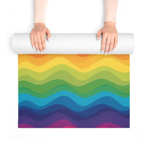 Rainbow Wave Foam Yoga Mat - Colorful Lightweight - Dipaliz - 24” x 72” - & Pilates Mats