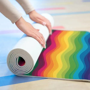 Rainbow Wave Foam Yoga Mat - Colorful Lightweight - Dipaliz - 24” x 72” - & Pilates Mats