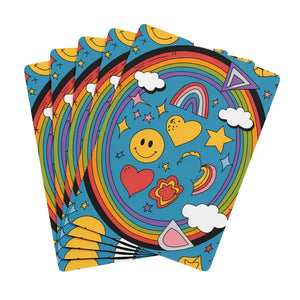 Rainbow Smiley Poker Playing Cards 300gsm Premium Card - Dipaliz - 2.5’’ x 3.5’’ / White / Semi Glossy - Games
