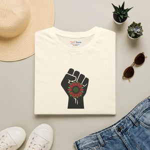 Raised Fist Sunflower Tee – Solidarity Protest - Dipaliz - T-shirts