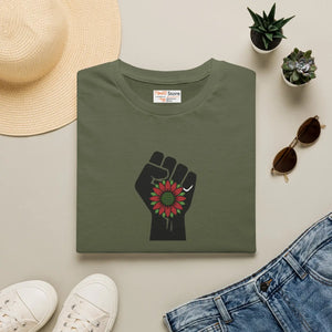 Raised Fist Sunflower Tee – Solidarity Protest - Dipaliz - T-shirts