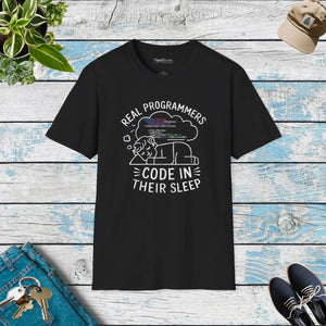 Soft Real Programmers Code Tee - Ribbed Collar Cotton - Dipaliz - T-shirts - s