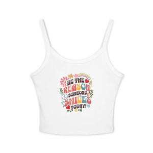 Motivational Spaghetti Strap Tank - Smile Inspiration - Dipaliz - Tops