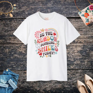 Be the Reason Someone Smiles Today T-shirt - Women’s Fashion - Dipaliz - White / s - T-shirts