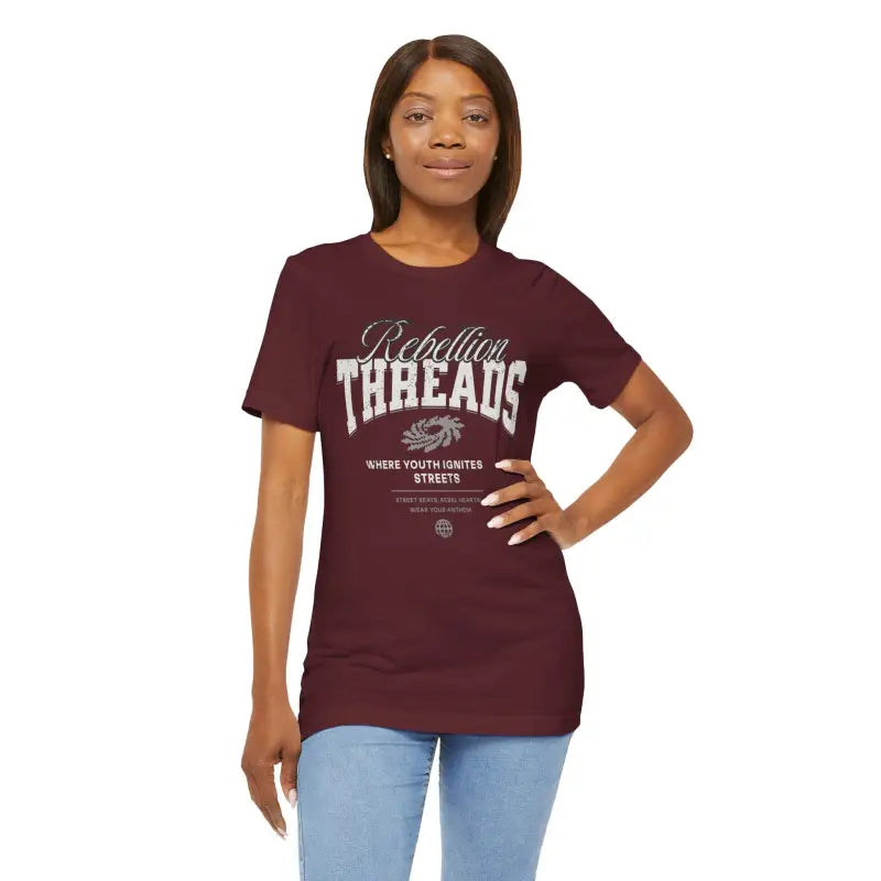 Rebellion Threads Unisex Jersey Short Sleeve Tee - Maroon / s Kids Clothes