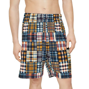 Plaid Pattern Sports Shorts - Vibrant Activewear - Dipaliz - Xs