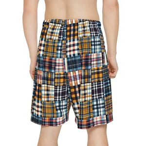 Plaid Pattern Sports Shorts - Vibrant Activewear - Dipaliz