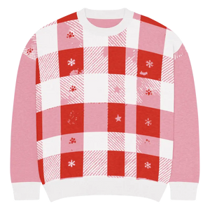 Red Buffalo Check Knitted Crew Sweater - Cozy Style - Dipaliz - 2xl - Sweaters