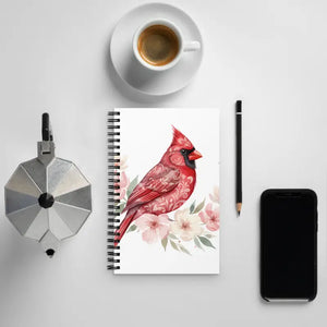 Red Cardinal Bird Notebook Spiral Design Motivation Boost Dipaliz - Journals