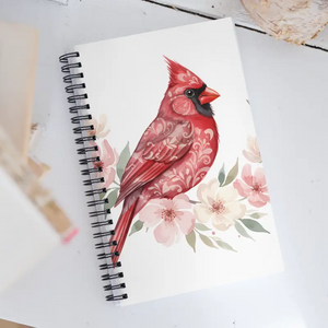 Red Cardinal Bird Notebook Spiral Design Motivation Boost Dipaliz - Journals