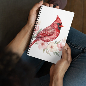 Vibrant Red Cardinal Bird Spiral Notebook - Motivation - Dipaliz - Journals