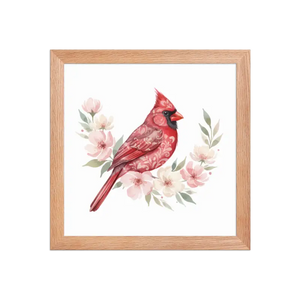 Red Cardinal Framed Poster Matte Black Wood Art - Dipaliz - Oak / 10″×10″ - Posters