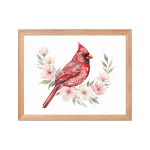 Red Cardinal Framed Poster Matte Black Wood Art - Dipaliz - Oak / 11″×14″ - Posters