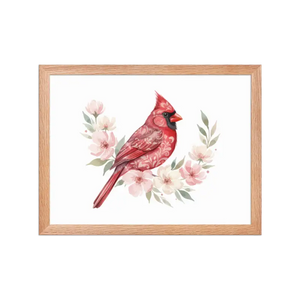 Red Cardinal Framed Poster Matte Black Wood Art - Dipaliz - Oak / 12″×16″ - Posters