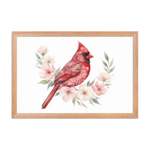 Red Cardinal Framed Poster Matte Black Wood Art - Dipaliz - Oak / 12″×18″ - Posters
