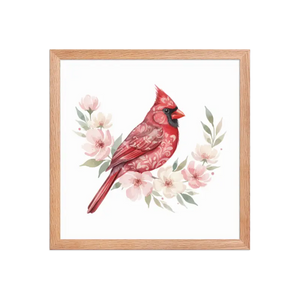 Red Cardinal Framed Poster Matte Black Wood Art - Dipaliz - Oak / 14″×14″ - Posters