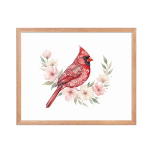 Red Cardinal Framed Poster Matte Black Wood Art - Dipaliz - Oak / 16″×20″ - Posters