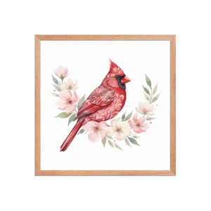 Red Cardinal Framed Poster Matte Black Wood Art - Dipaliz - Oak / 18″×18″ - Posters